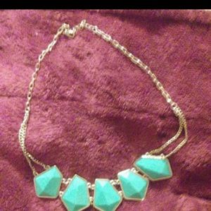 ◇New turquoise stones on gold chain